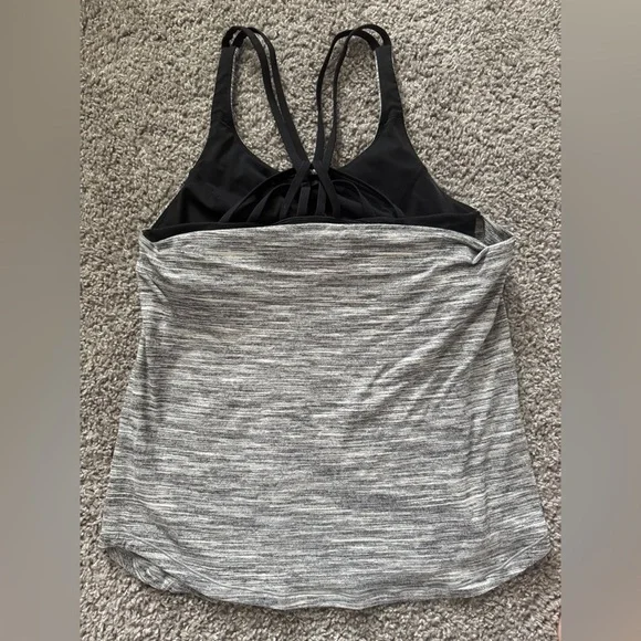 Lululemon Athletica Wild Tank W/Built in Sport Bra Gray Size 6 - Picture 2 of 4